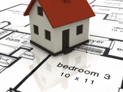 model house on a floor plan