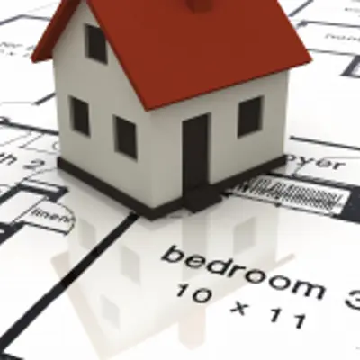 model house on a floor plan