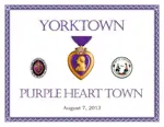 Yorktown Purple Heart Town Certificate