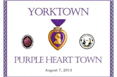Yorktown Purple Heart Town Certificate