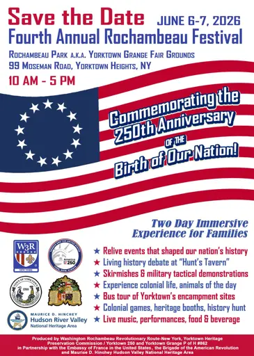 Save the Date for the Fourth Annual Rochambeau Festival Flyer