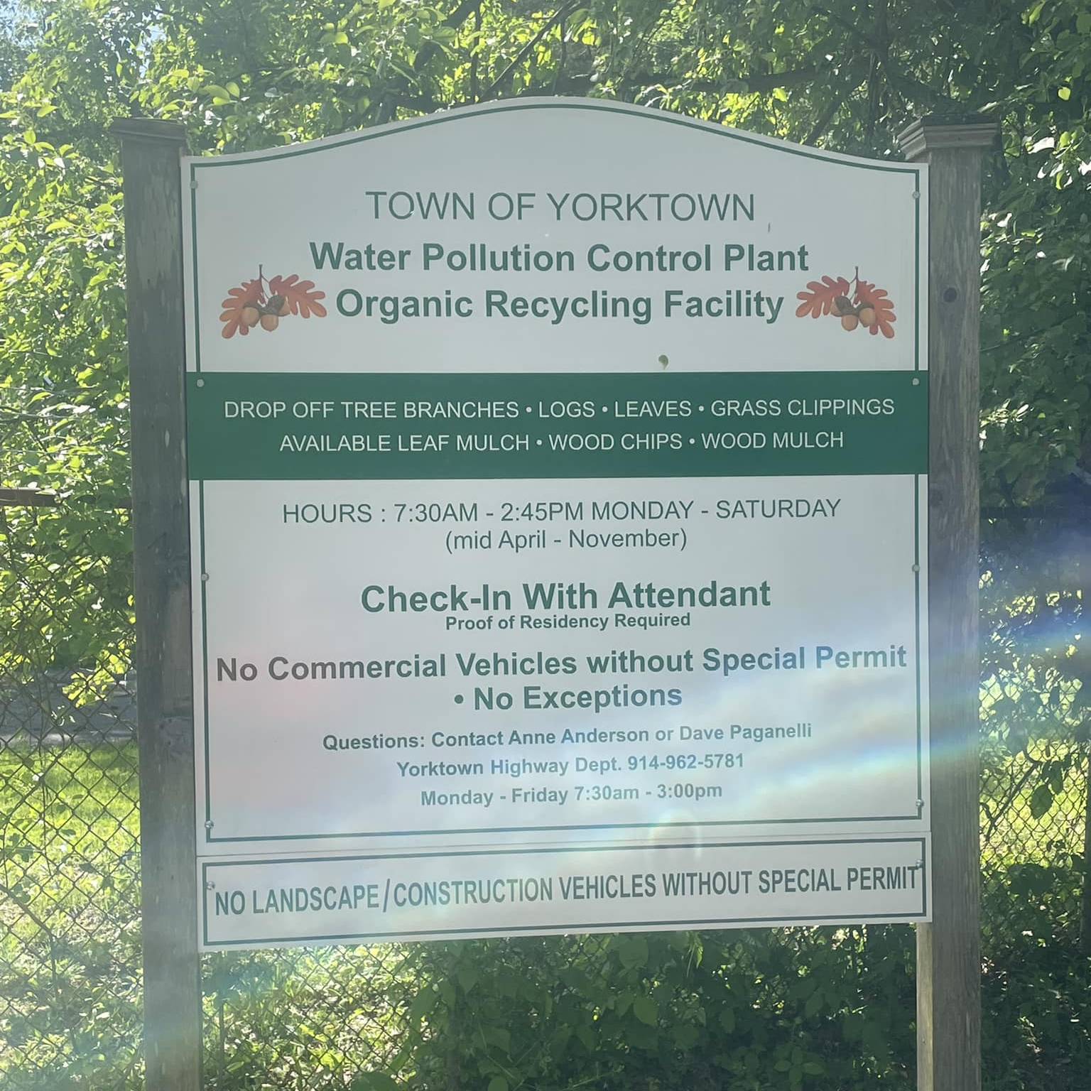 Organic Waste Facility Sign