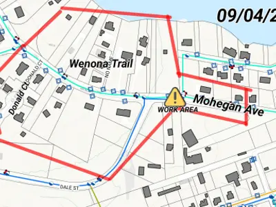 water main work location