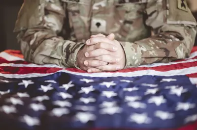 American Soldier With American Flag
