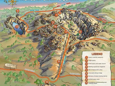 Mohegan Granite Quarry Map
