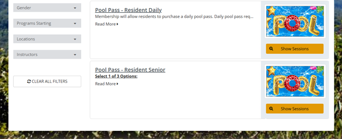 Image of Community Pass website