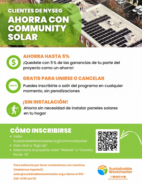 Clientes de NYSEG Community Solar Flyer