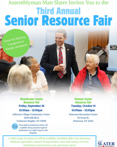 Assemblyman Matt Slater Invites You to the Third Annual Senior Resource Fair