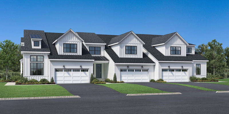A rendering of the proposed townhomes in the Toll Brothers development.