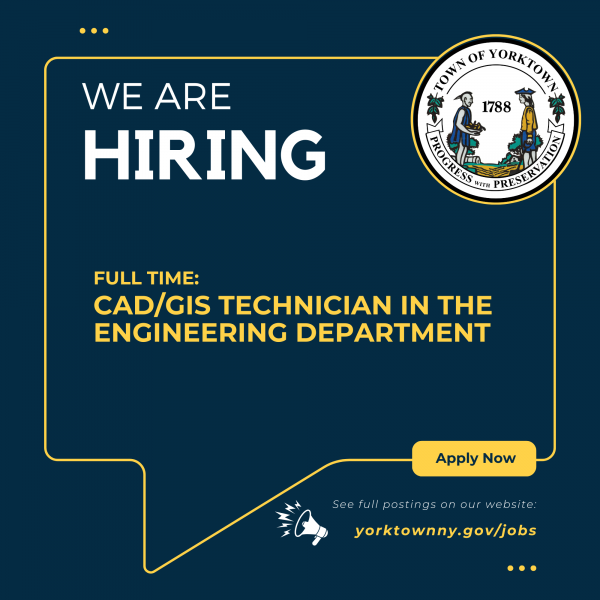 We are hiring a full time CAD/GIS Technician in the Engineering Department