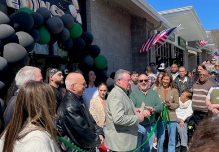 Members of the Yorktown Town Board with the owners and staff of Common Grounds café and lounge on March 26, 2023.