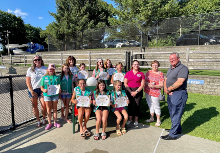 Girl Scouts Install Buddy Benches at Pools