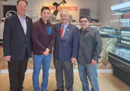 Yorktown Officials Celebrate the Opening of X Sushi Express on Commerce Street
