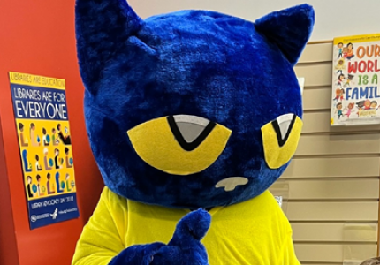 Pete the Cat at the Hart Library