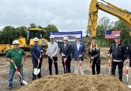 Photo of town officials at groundbreaking ceremony.