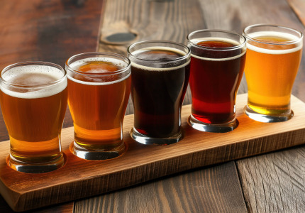 Image of a flight of beers