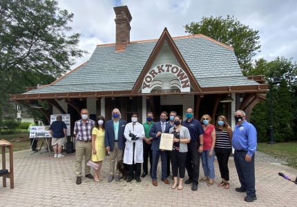 Yorktown Heights Railroad Restoration Ribbon Cutting in July 2020