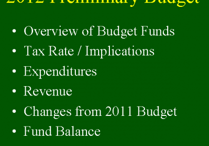 2012 Preliminary Budget Presentation