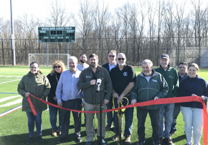 Yorktown inaugurates new turf at Woodlands Legacy Fields