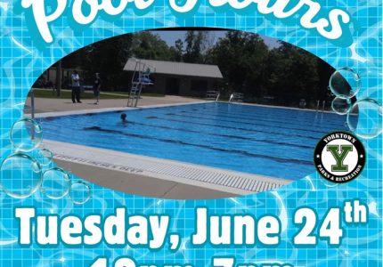 Extended Pool Hours, Tuesday, June 24th, 12-7 pm, Brian J. Slavin Aquatic Facility main pool only