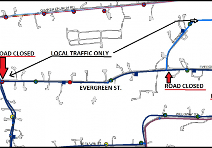 Evergreen St. Main Break and Road Closure