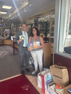 Supervisor Matt Slater with Lara Galper of Genesis Jewelers. Photo courtesy of Town of Yorktown.
