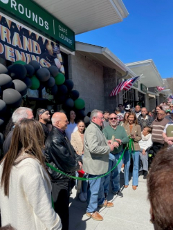 Members of the Yorktown Town Board with the owners and staff of Common Grounds café and lounge on March 26, 2023.
