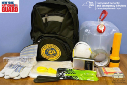 Image of items in an emergency preparedness kit