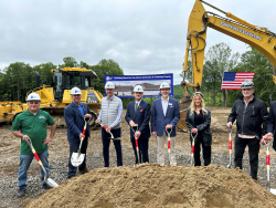 Photo of town officials at groundbreaking ceremony.